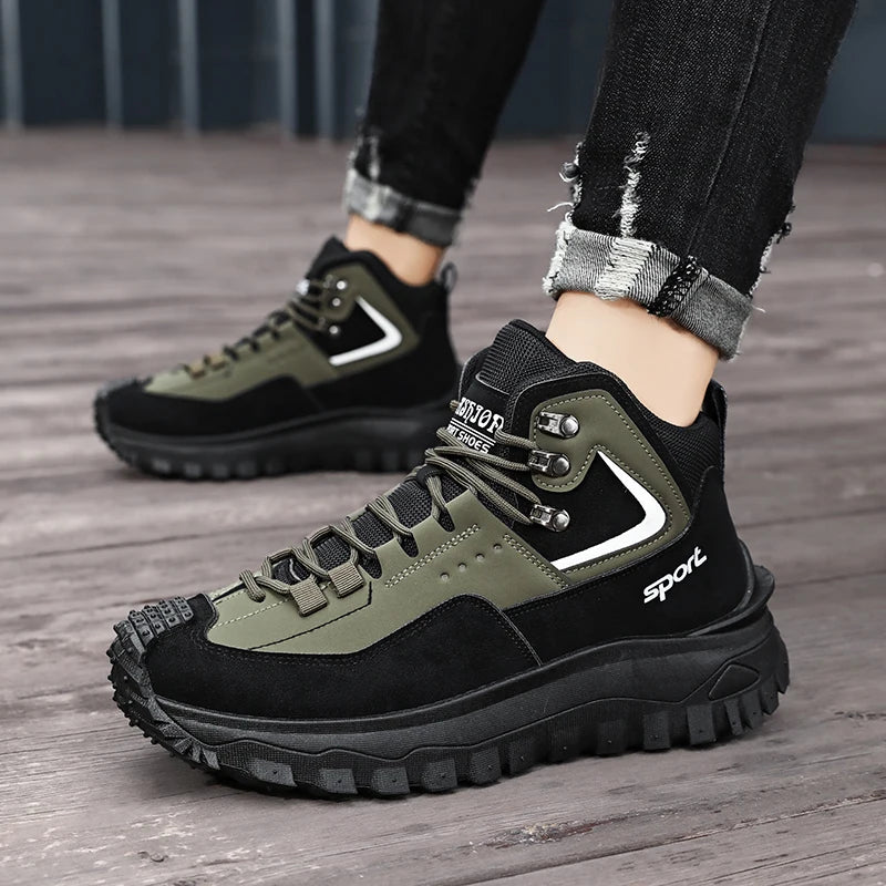 New Autumn High-Top Boots for Men/Wear-Resistant and Non-Slip Outdoor Mid-Top Boots