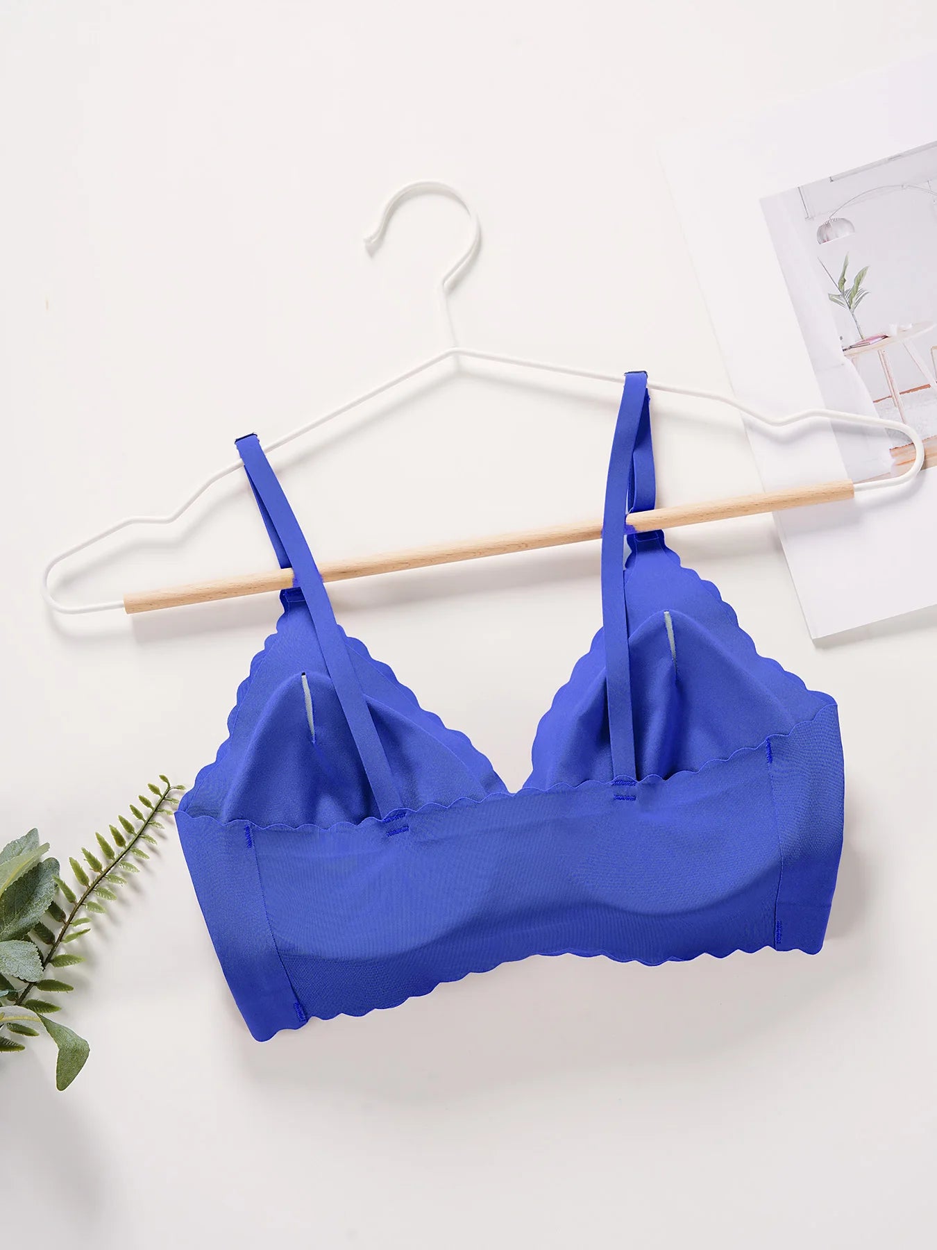 5pcs Floral Wavy Backless Push-Up Bra Deep V U-Shape Adjustable Straps Seamless Wireless Padded Lift Comfy Smoothing