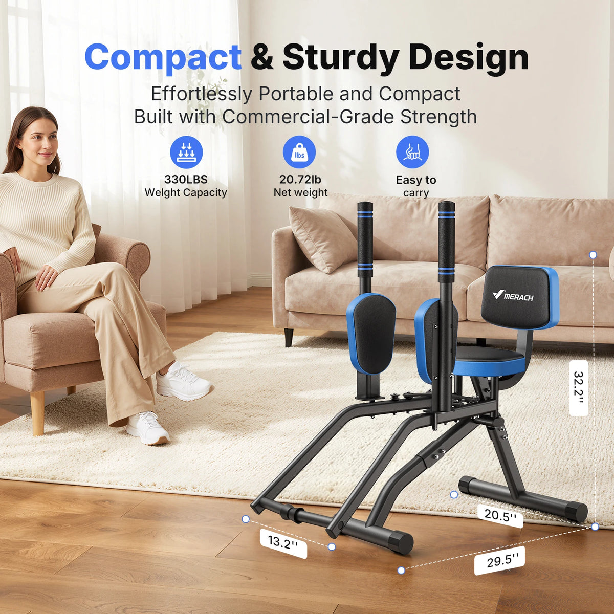 MERACH Hip Abductor Machine Butt Toning Leg Trainer Adjustable/Resistance Glute Outer Thigh Workout Equipment for Home Gym Booty