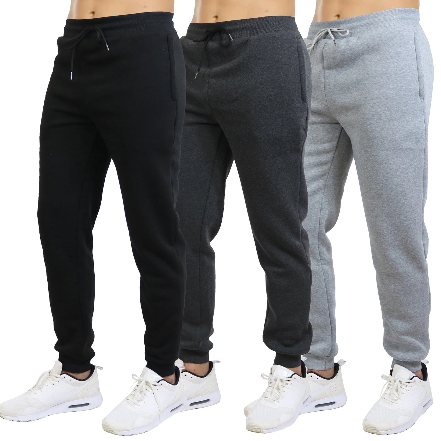Galaxy by Harvic 3-Pack Men's Slim Fit/Fleece Jogger Sweatpants (S-2XL)