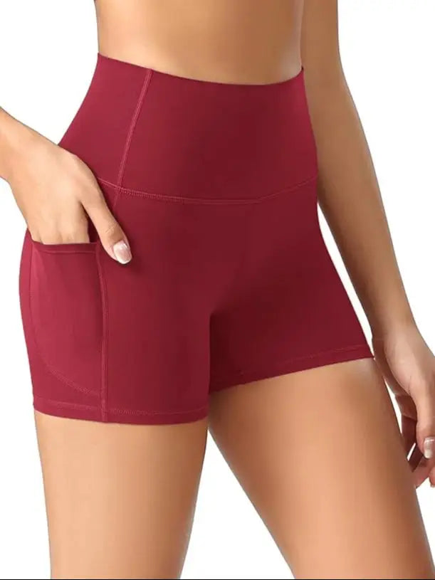 Red Tight Sports Shorts And Yoga Shorts Comfortable And Breathable/With Excellent Elasticity And Skin-friendly Properties