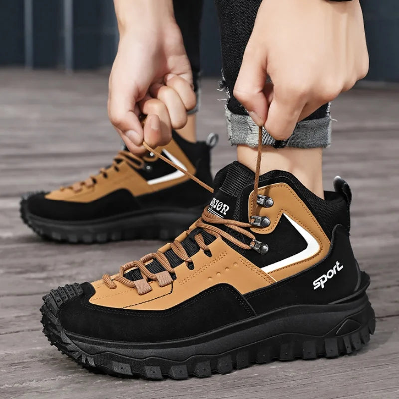 New Autumn High-Top Boots for Men/Wear-Resistant and Non-Slip Outdoor Mid-Top Boots