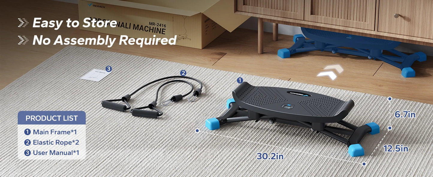 MERACH Mini Stepper Rocking Exercise Machine Balance Board/With Resistance Bands Quiet Fitness Pedal Trainer Lcd Monitor