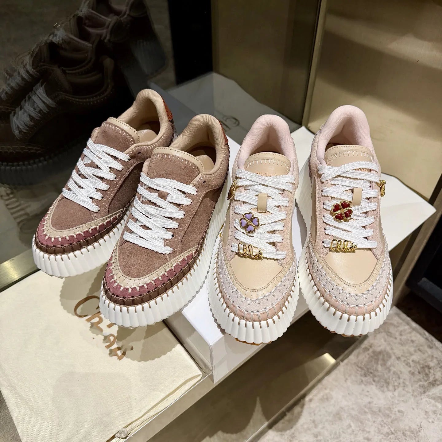new nude spliced platform sneakers lace up soft sole/height increasing casual style women shoes
