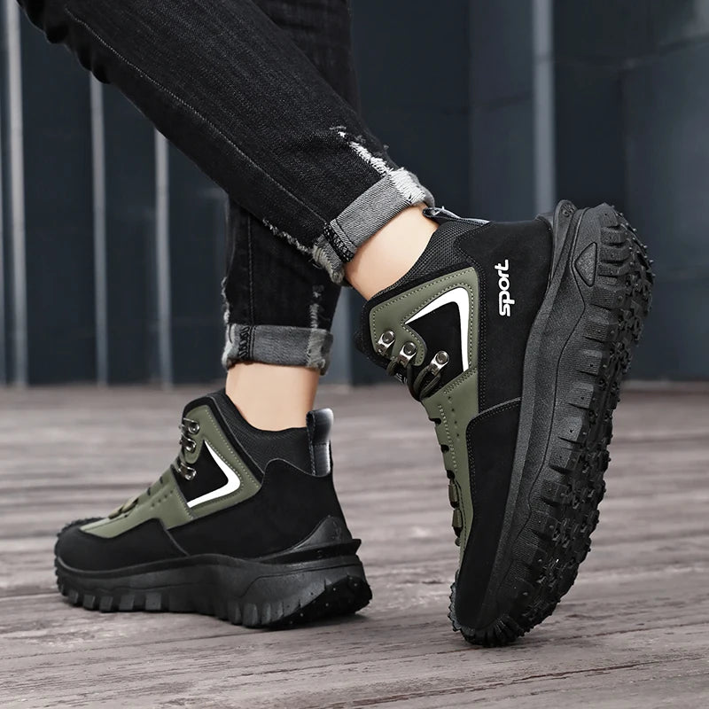 New Autumn High-Top Boots for Men/Wear-Resistant and Non-Slip Outdoor Mid-Top Boots