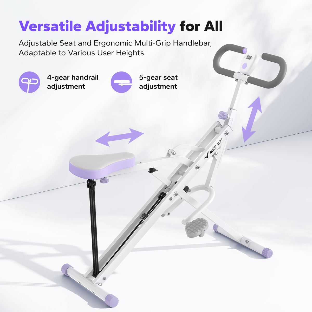 MERACH Squat Machine Squat Rowing Machine with Adjustable Resistance/350 LBS Max Weight Capacity Easy Setup & Foldable Machine