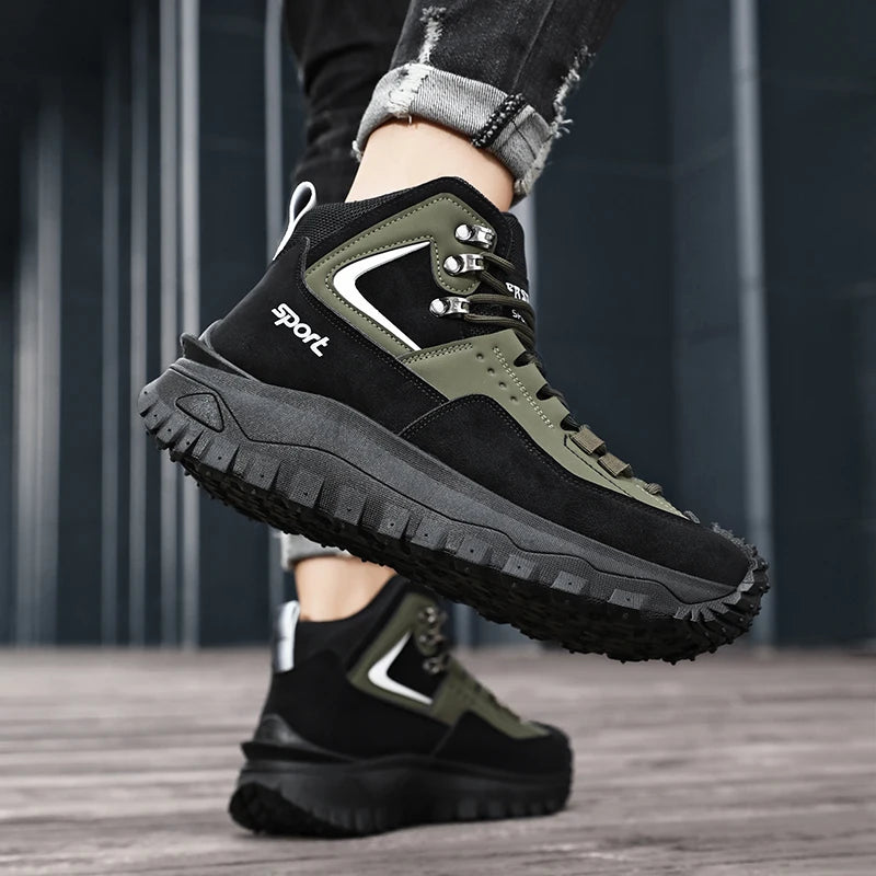 New Autumn High-Top Boots for Men/Wear-Resistant and Non-Slip Outdoor Mid-Top Boots