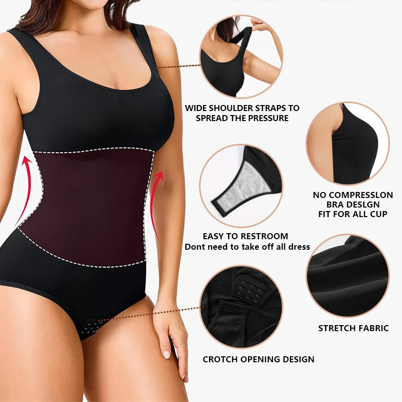 Women's 1pc Yoga Bodysuit Seamless Shapewear Romper High Elasticity/Tummy Control and Lifting Elegant Multi-Color Sleeveless Bodysuit