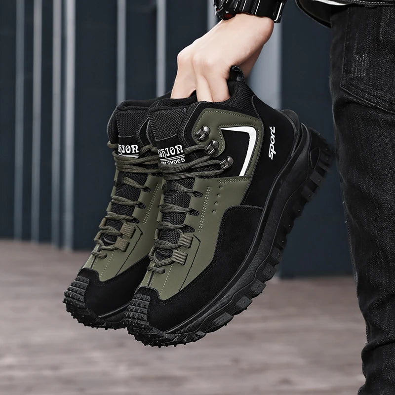 New Autumn High-Top Boots for Men/Wear-Resistant and Non-Slip Outdoor Mid-Top Boots
