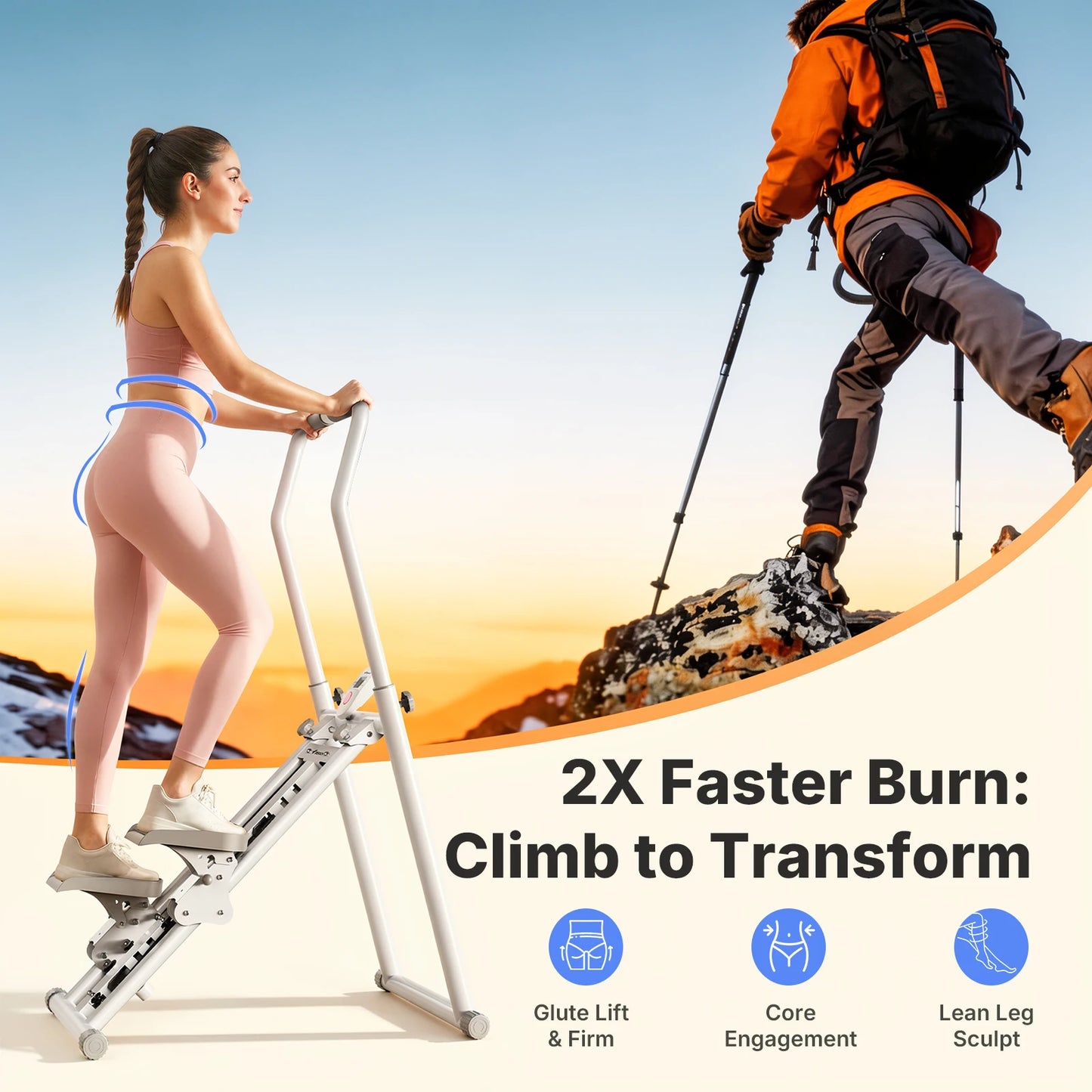MERACH Stair Stepper For Home Gym Full-Body Workout Fat Burning Weight Loss/Foldable Quiet Low Noise Adjustable Resistance Vertical Climber
