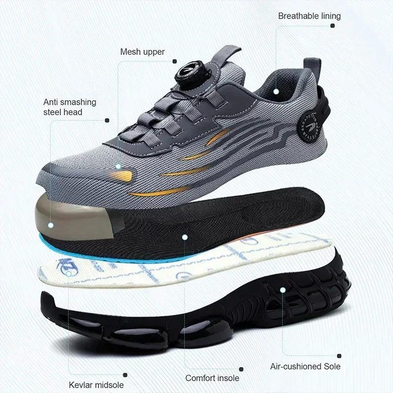 Steel Toe Work Sneakers for Men Women Lightweight/Comfortable Industrial & Construction Work Safety Shoes