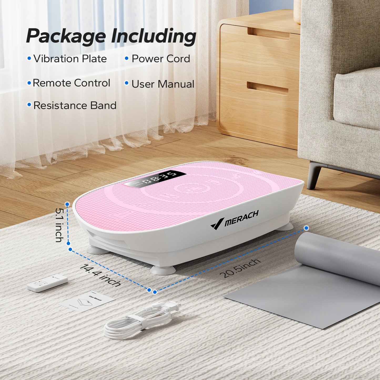 MERACH Vibration Plate Exercise Machine Whole Body Workout Power Vibrate/Fitness Platform Vibration Plate Weight Loss & Shaping