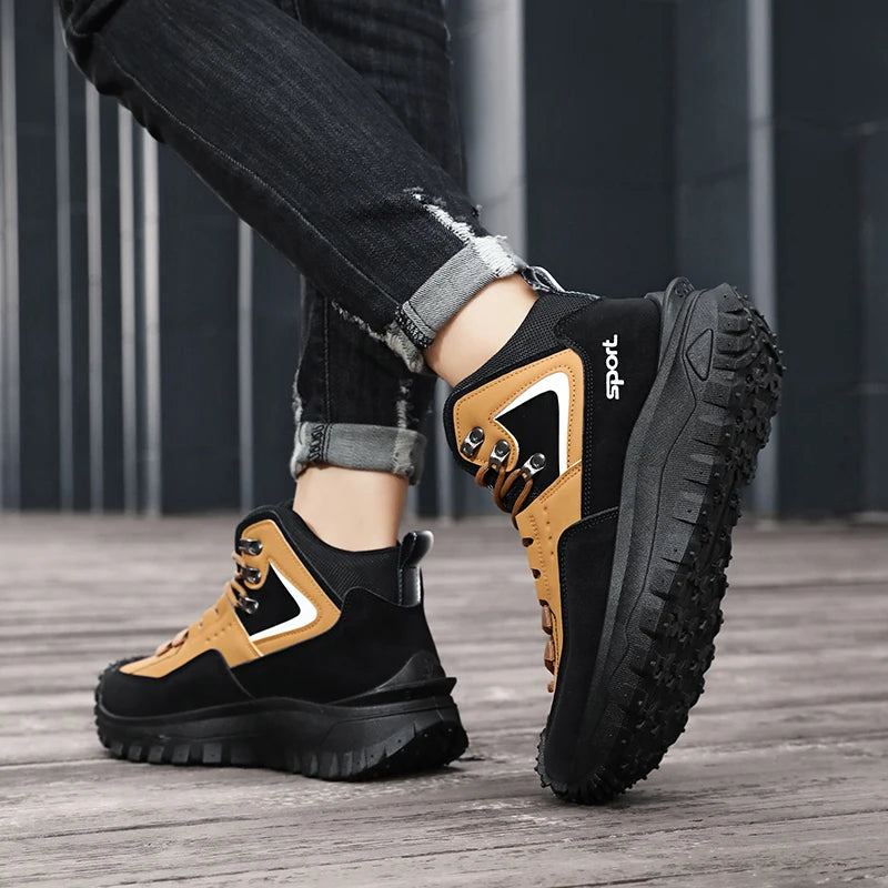 New Autumn High-Top Boots for Men/Wear-Resistant and Non-Slip Outdoor Mid-Top Boots