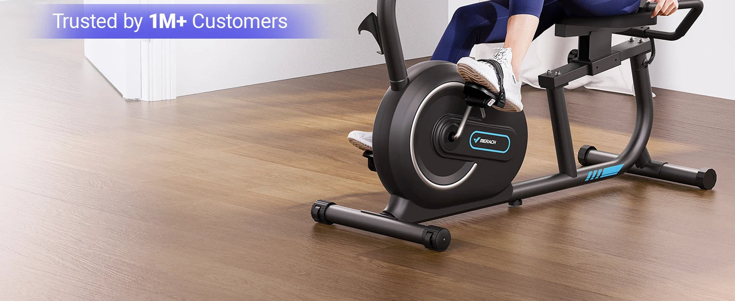 MERACH Recumbent Exercise Bike for Home Smart Bluetooth/Exclusive App Connectivity LCD Heart Rate Handle Magnetic Recumbent Bike