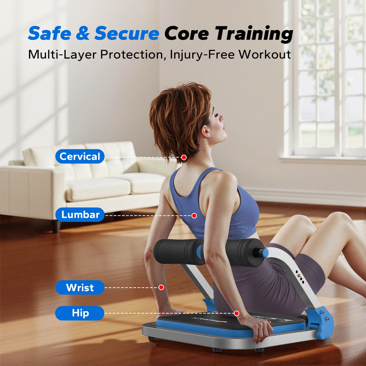 MERACH Ab Machine Abdominal Trainer With 3 Adjustable Resistance Levels/For Home Automatic Rebound Ab Crunch Machine