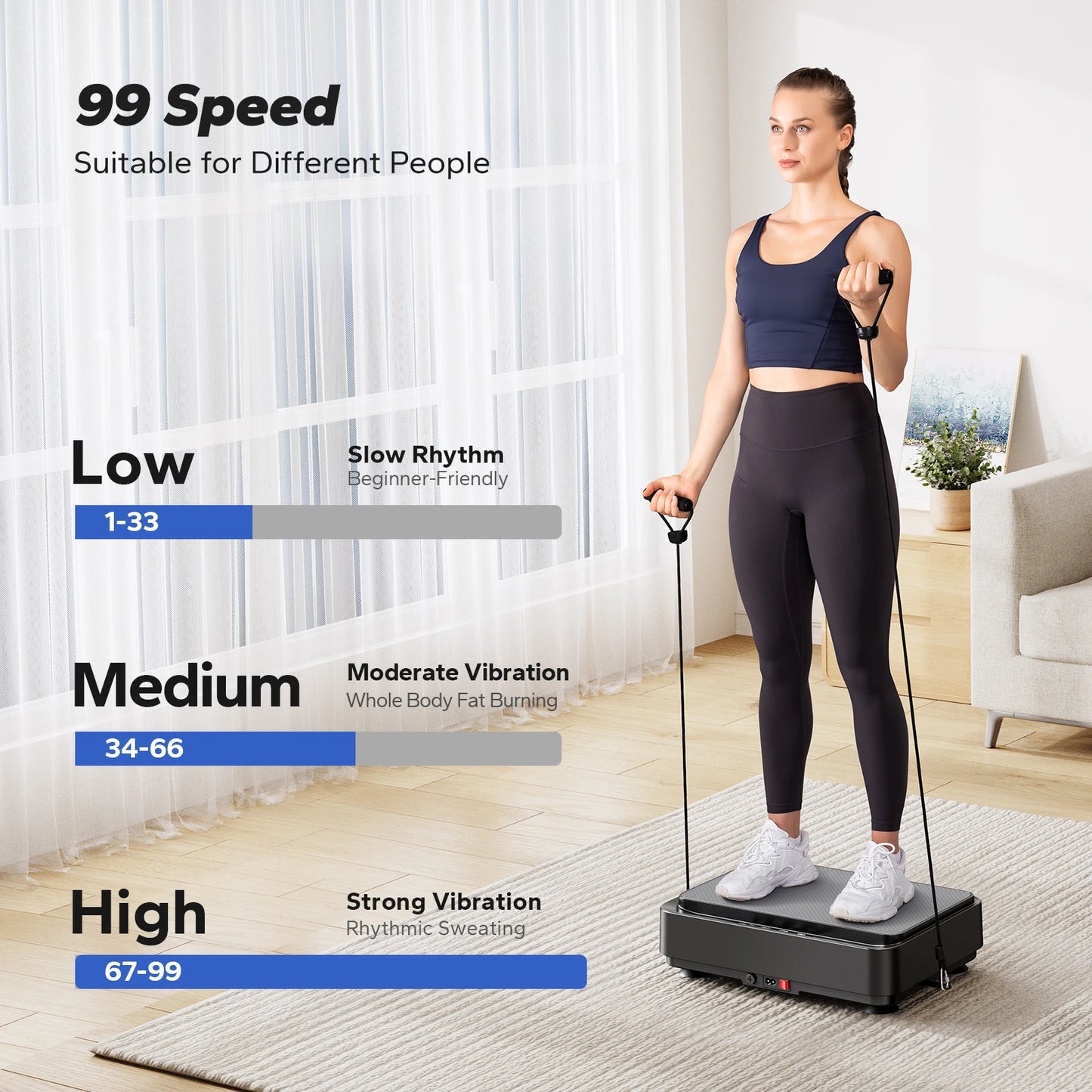 MERACH Vibration Plate Exercise Machine Vibration Plate/for Lymphatic Drainage Relieve Pain Help Sleep Fat Burning Weight Loss