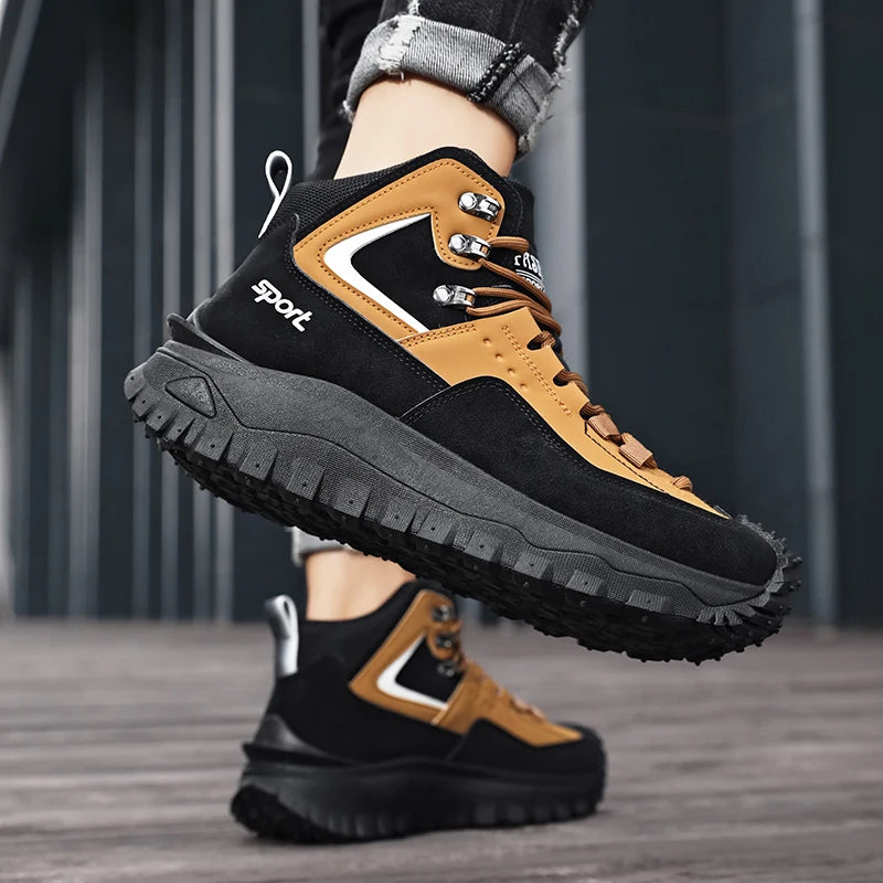 New Autumn High-Top Boots for Men/Wear-Resistant and Non-Slip Outdoor Mid-Top Boots
