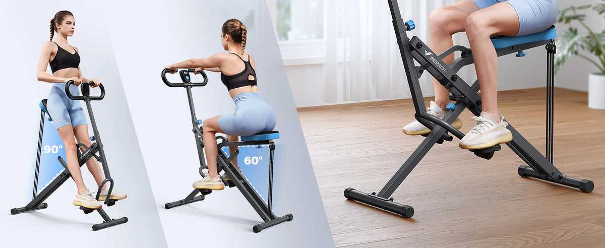 MERACH Squat Machine Squat Rowing Machine with Adjustable Resistance/350 LBS Max Weight Capacity Easy Setup & Foldable Machine
