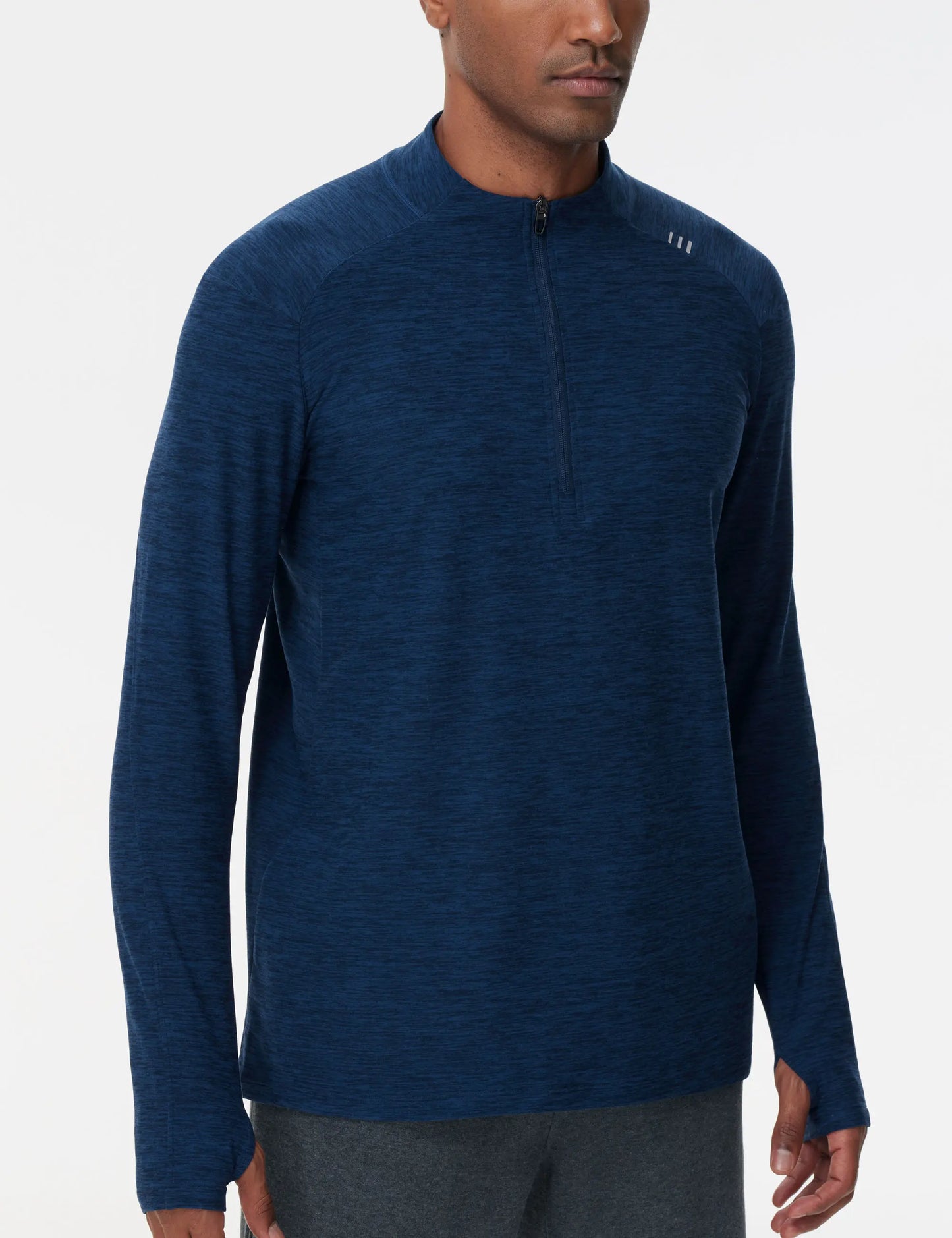 THE GYM PEOPLE Men's Half-Zip Long Sleeve Golf Shirts Soft/Lightweight Warm Workout Pullover Sweatshirts with Thumb Hole