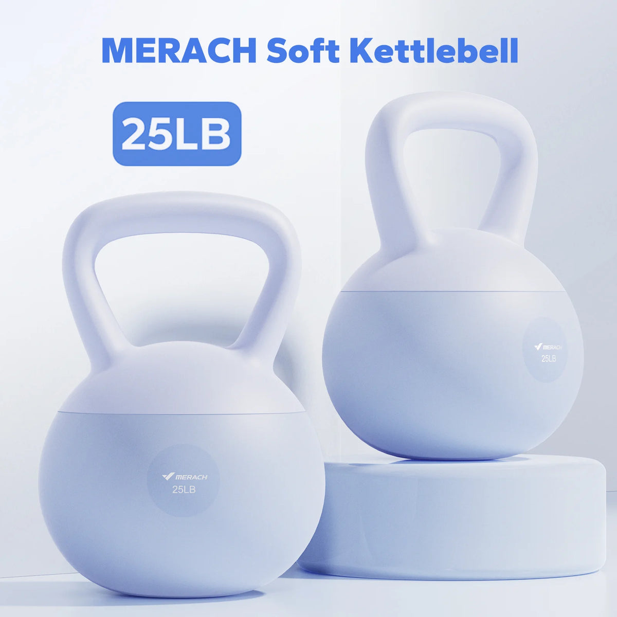 MERACH Kettlebell Sand Filled Shock Absorbing 15/25 LB PVC Kettlebell/for Home Gym Floor-Friendly Non-Slip Rubber Base Wide Handle