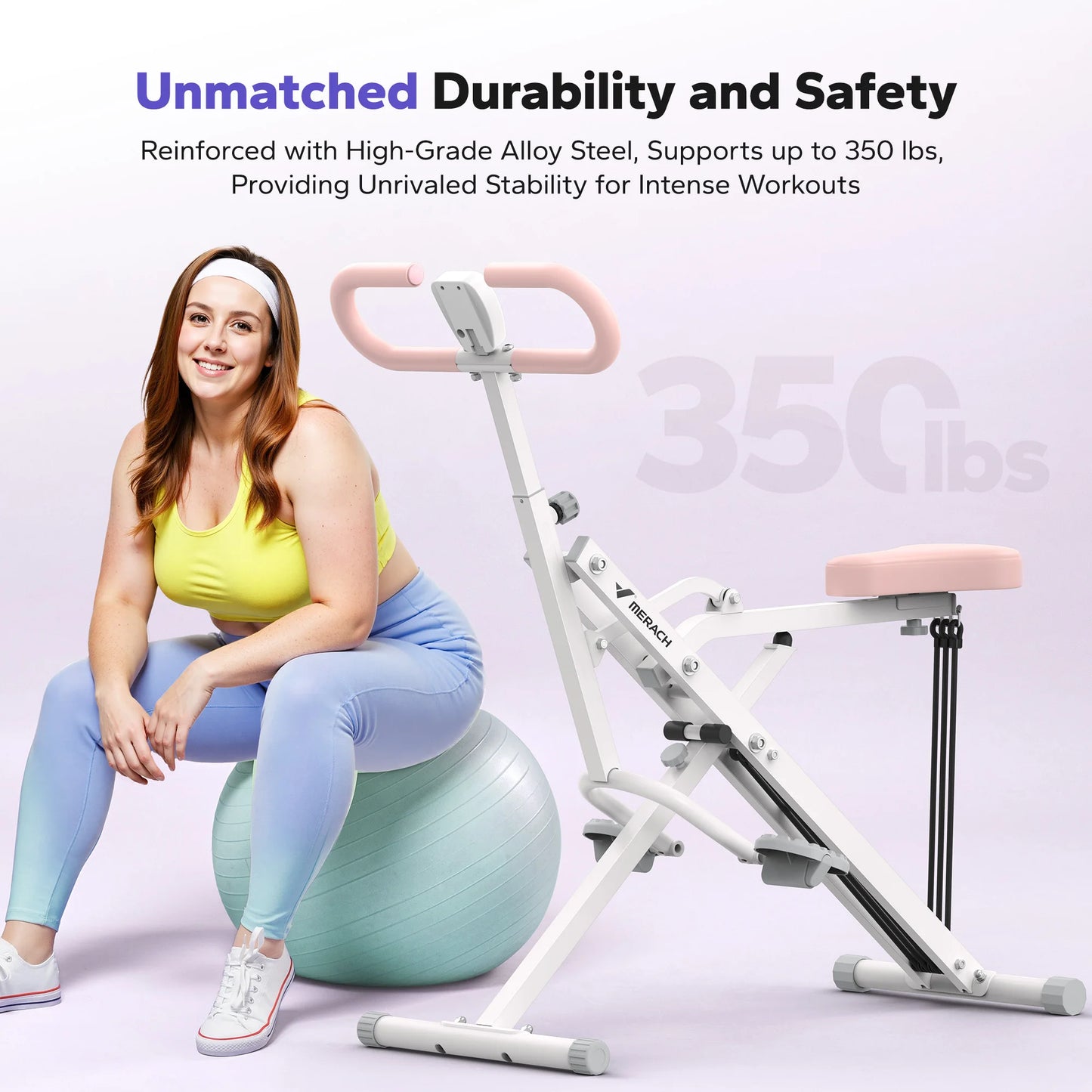 MERACH Squat Machine 2in1 Squat Rowing Machine Easy Setup/Foldable Exercise Equipment Glute Trainer Machine Glutes Leg Home Fit