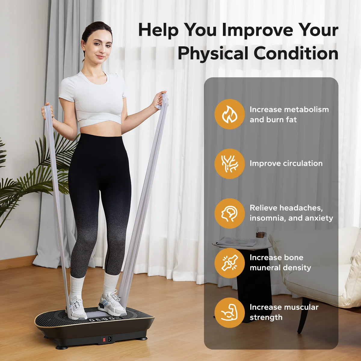 MERACH Vibration Plate Exercise Machine Whole Body Workout Power/Vibrate Fitness Platform Vibration Weight Loss Shaping