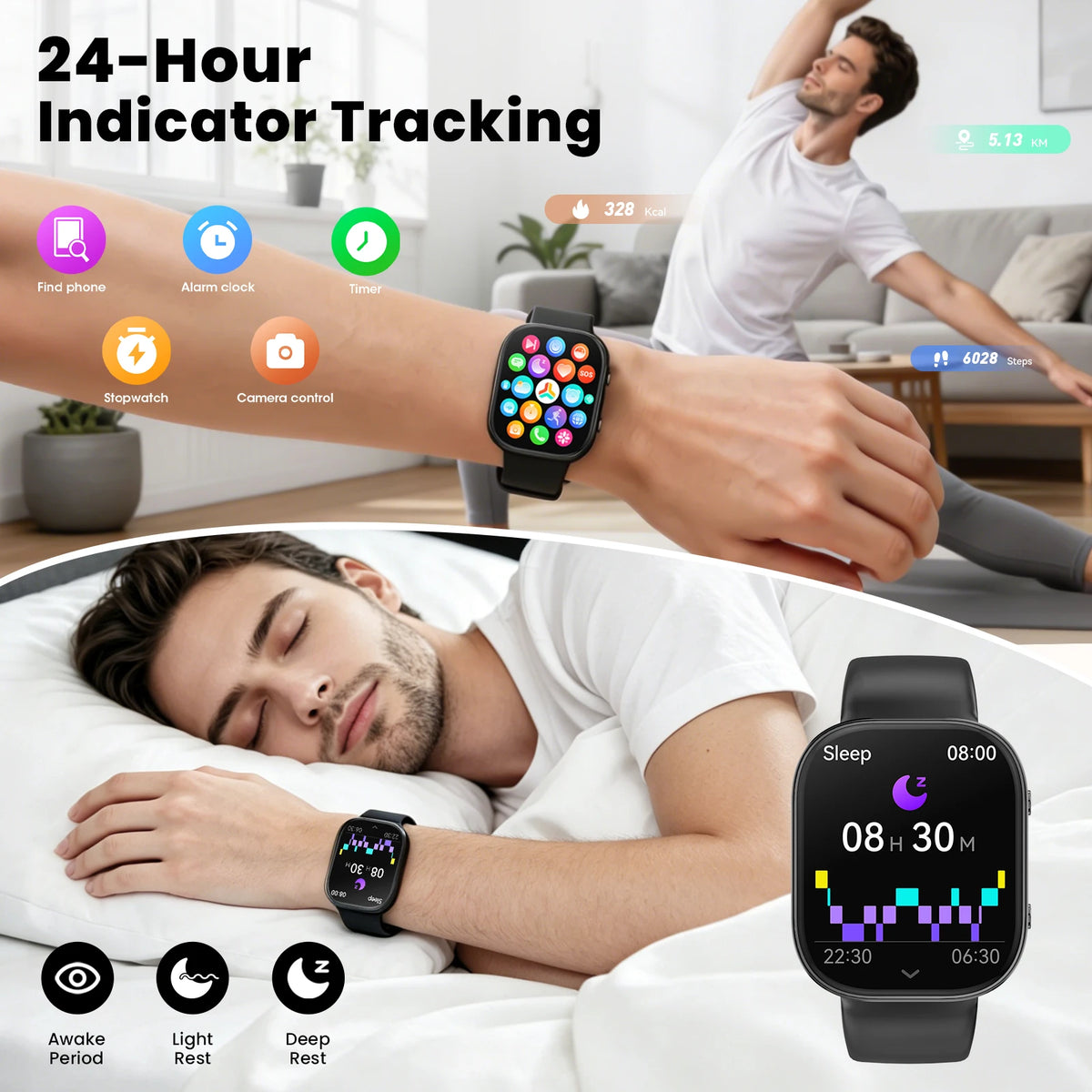 Y2 Smart Watch Bluetooth Call 1.88" TFT Screen IP67 Waterproof/Fitness Watch Heart Rate Blood Oxygen Monitor