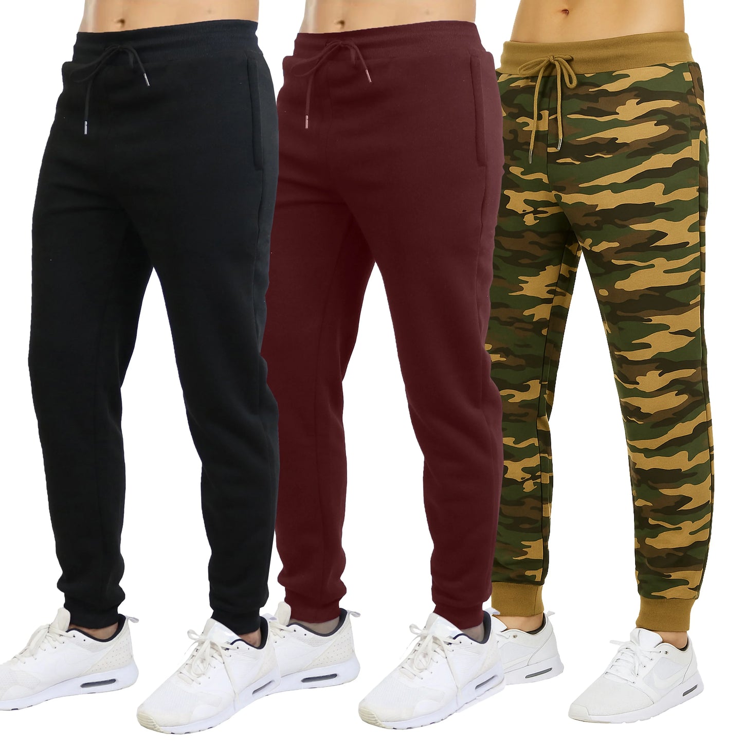 Galaxy by Harvic 3-Pack Men's Slim Fit/Fleece Jogger Sweatpants (S-2XL)