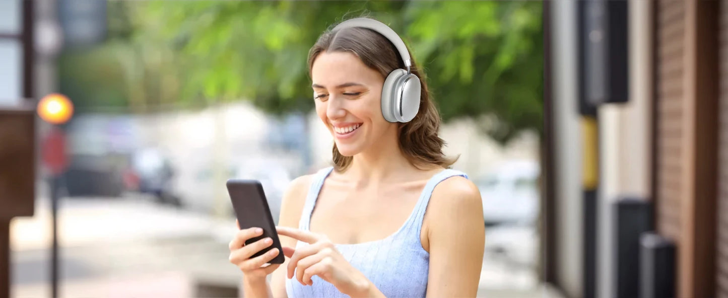Bluetooth T-fun NC95 Hybrid Active Noise Cancelling Headphones/Built-in Mic 65H Playtime App Control Hi-Res Audio