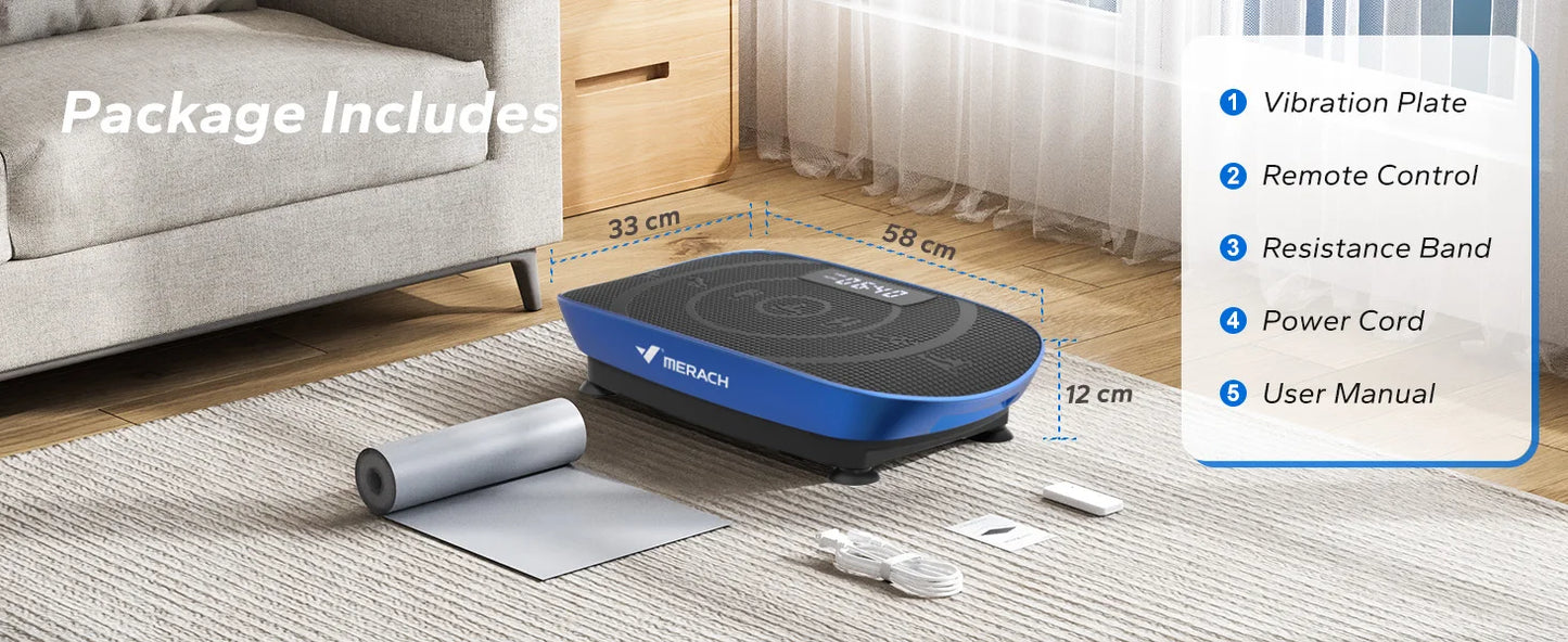 MERACH Vibration Plate Exercise Machine Whole Body Workout Power Vibrate/Fitness Platform Vibration Plate Weight Loss & Shaping