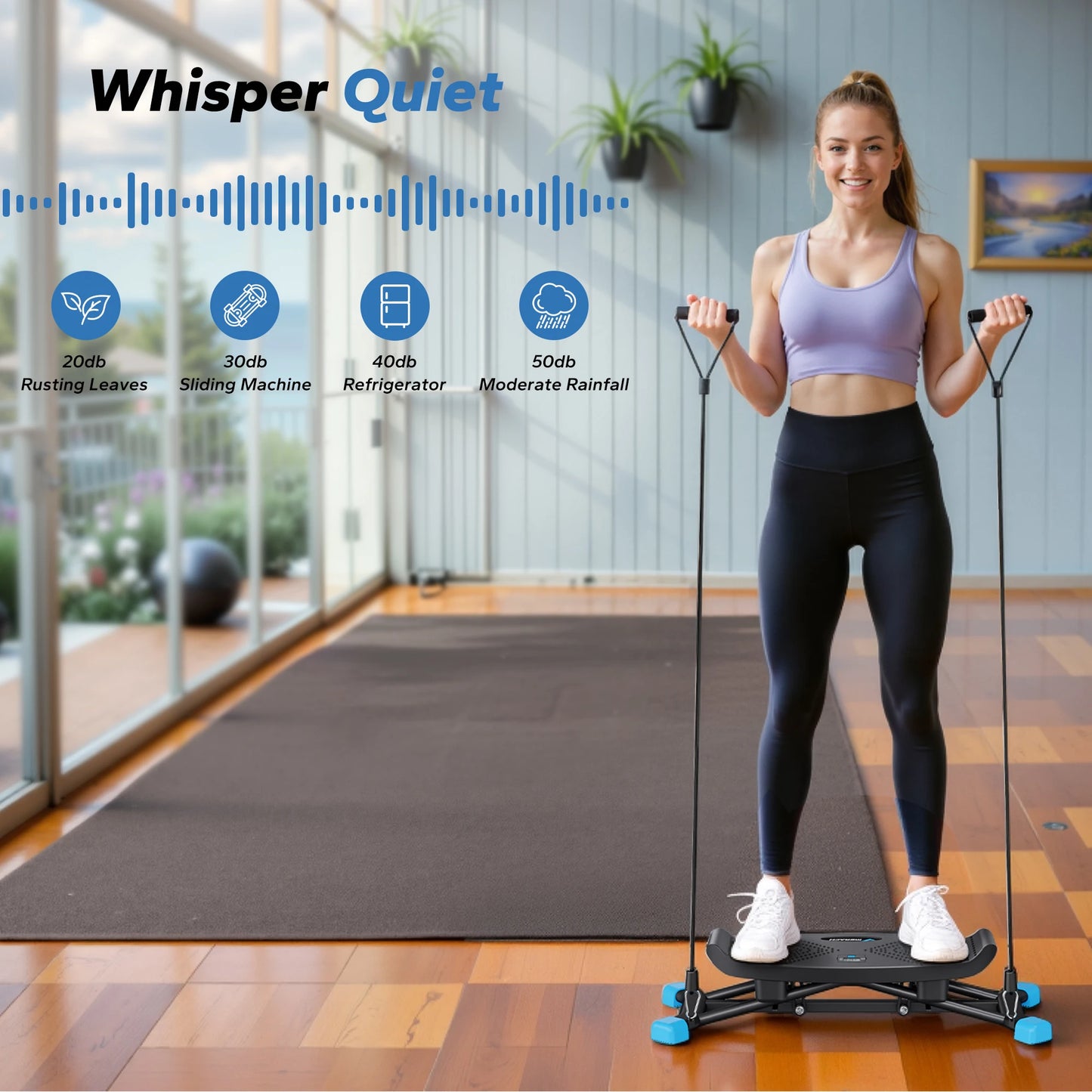 MERACH Mini Stepper Rocking Exercise Machine Balance Board/With Resistance Bands Quiet Fitness Pedal Trainer Lcd Monitor