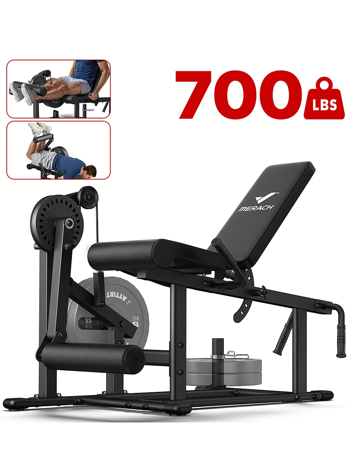 MERACH 2-in-1 Leg Extension and Curl Machine for Home Gym/Commercial Grade Steel Leg Workout Equipment 375 lbs Limit