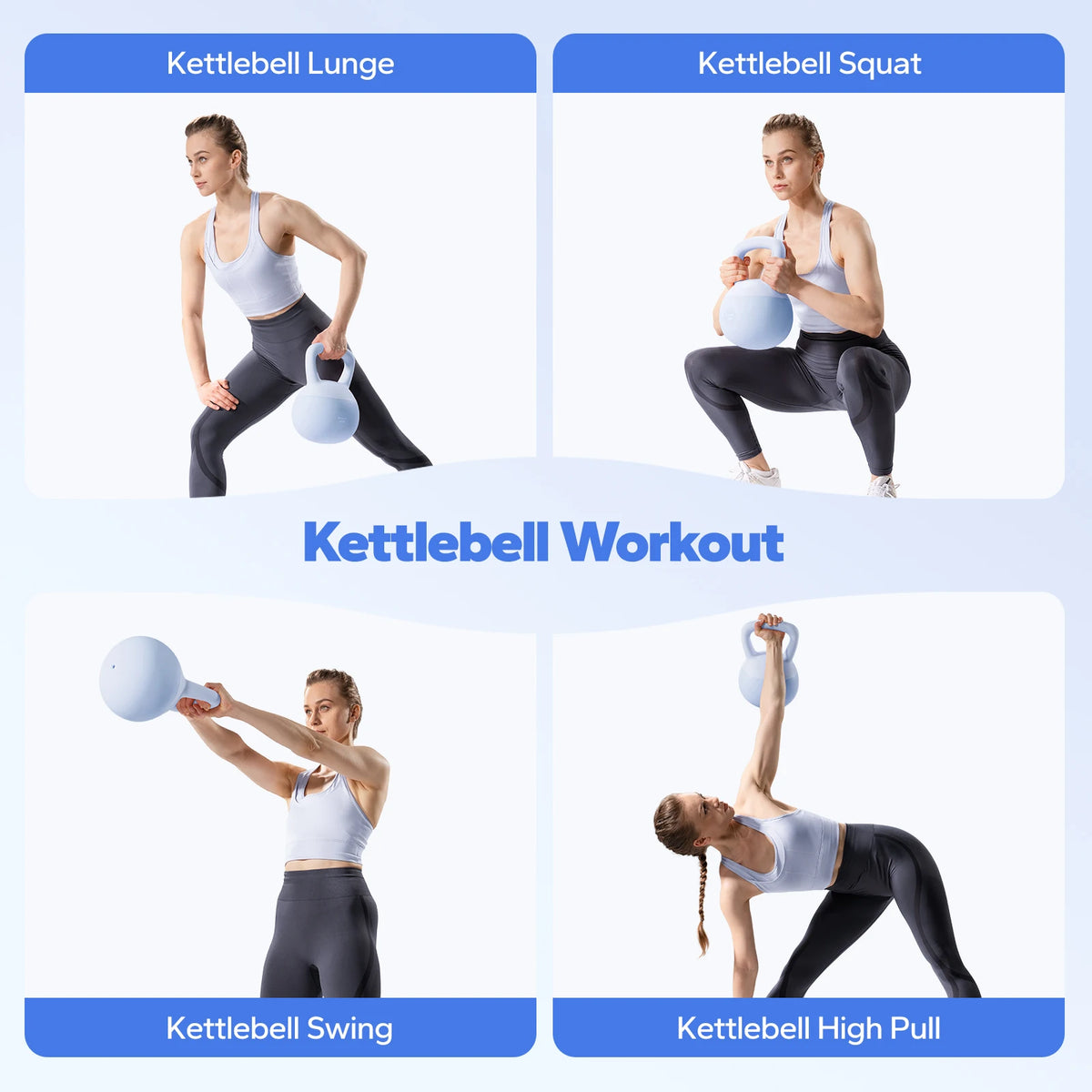 MERACH Kettlebell Sand Filled Shock Absorbing 15/25 LB PVC Kettlebell/for Home Gym Floor-Friendly Non-Slip Rubber Base Wide Handle