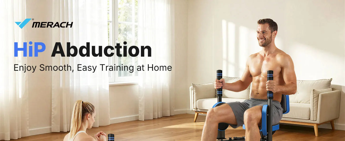 MERACH Hip Abductor Machine Butt Toning Leg Trainer Adjustable/Resistance Glute Outer Thigh Workout Equipment for Home Gym Booty