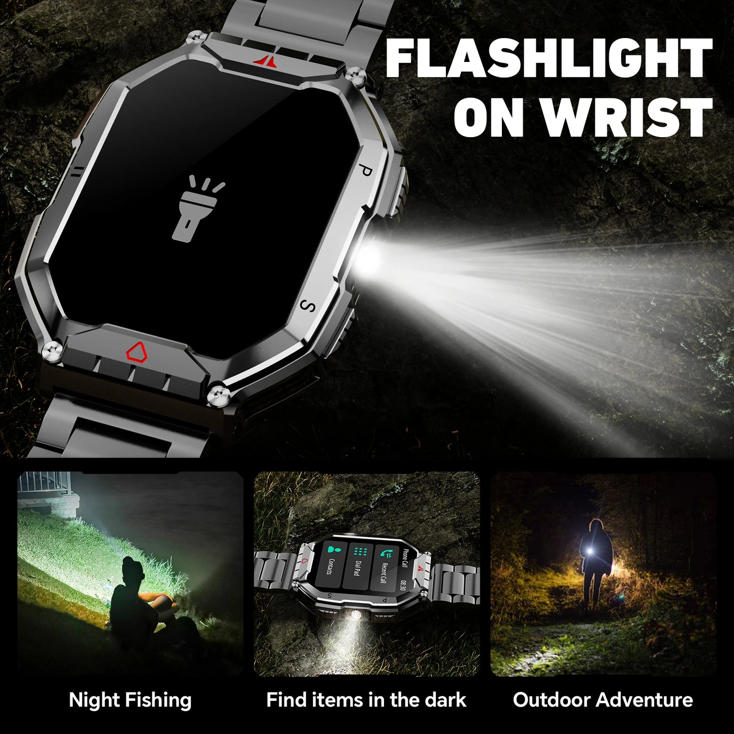 2026 Fashion 2.1 Inch AMOLED Smart Watch Men Bluetooth Call/107 Sports Mode GPS Trajectory Heart Rate Blood Pressure Oxygen Monitor