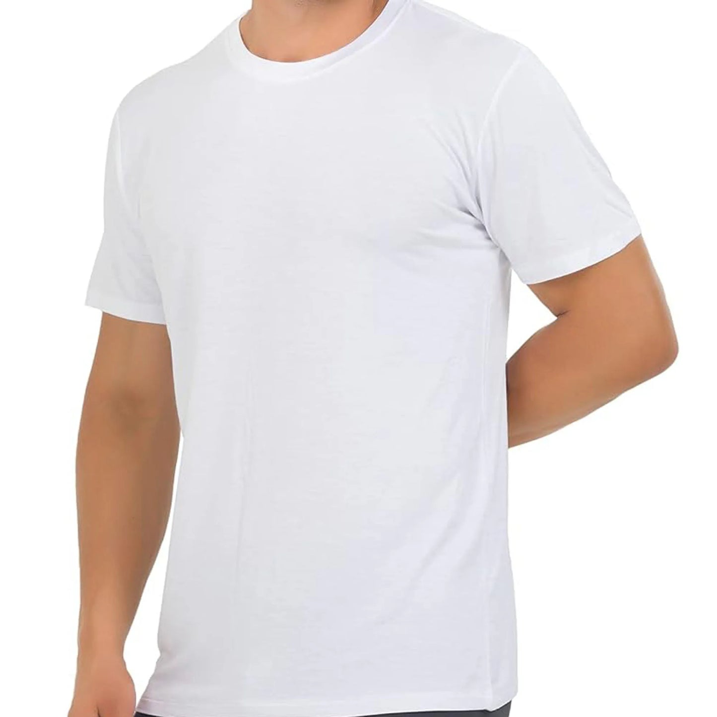 Premium T-Shirts for Men Rayon Made from Bamboo/Crewneck Undershirt Tees Moisture Wicking Shirt