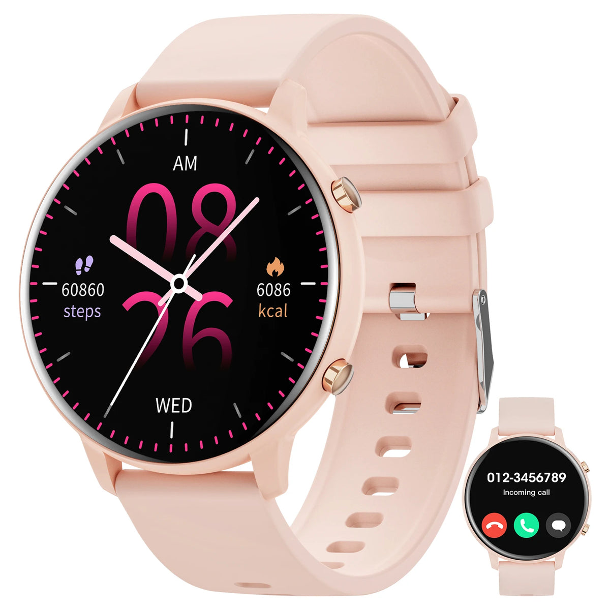 1.39" Round Smart Watch for Women Bluetooth Call Fitness Tracker/Custom Dial IP67 Waterproof 178 Sports Modes Heart Rate