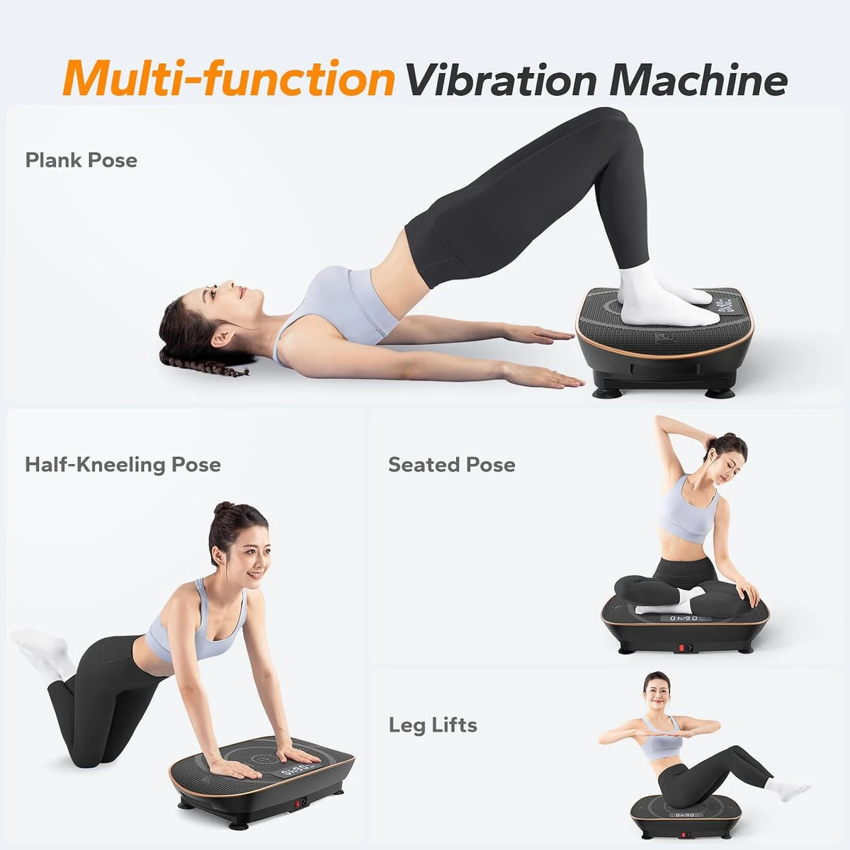 MERACH Vibration Plate Exercise Machine Whole Body Workout Power/Vibrate Fitness Platform Vibration Weight Loss Shaping