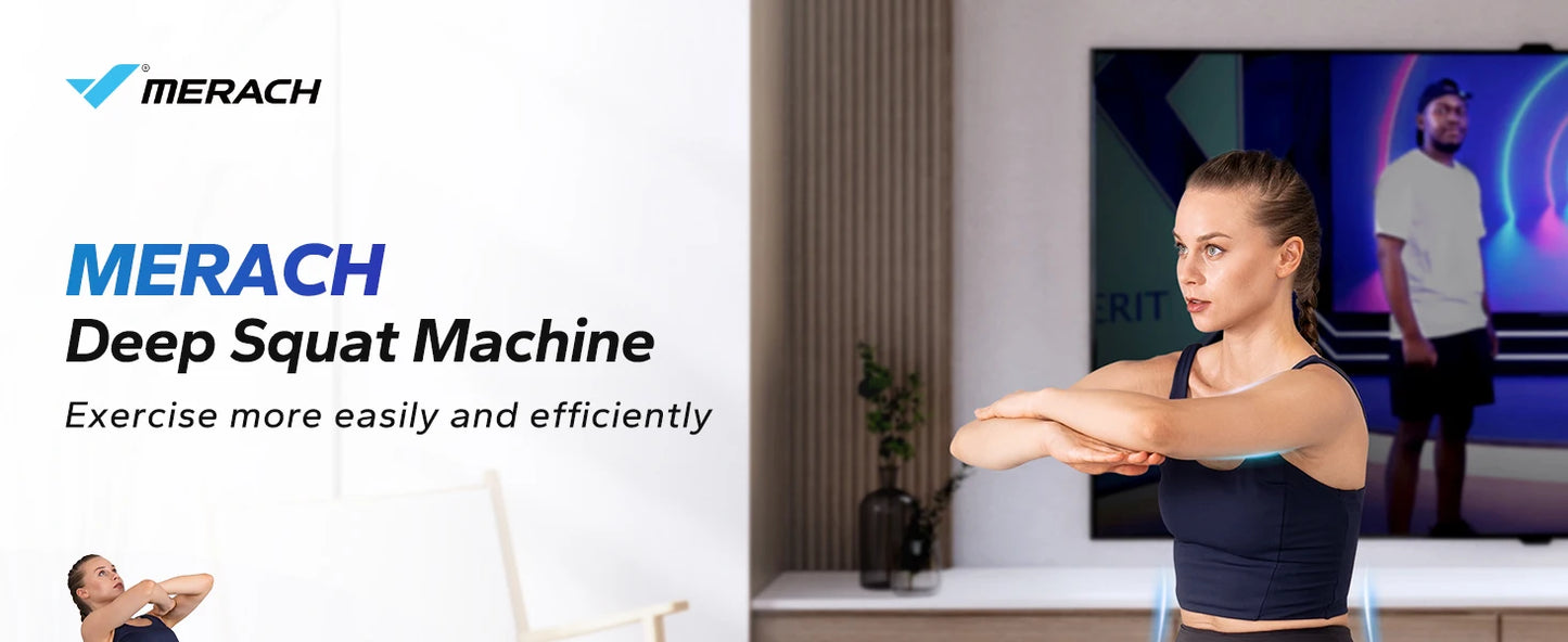 MERACH Multi-Functional Deep Squat Machine Adjustable Trainer/Core & Abs Leg Push Up Workout Exercise Machine 300Lbs Capacity