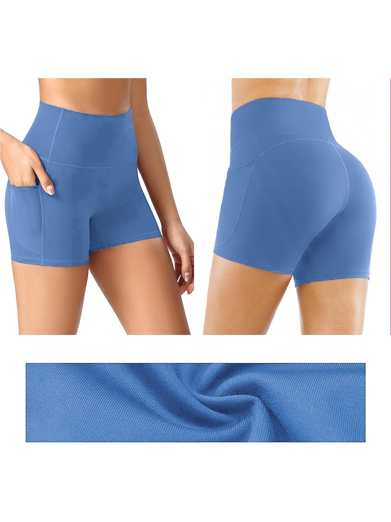 5pcs women's high-waisted cycling pants Padded, tummy-reducing/and hip-raising quick-drying pants for yoga and fitness shorts