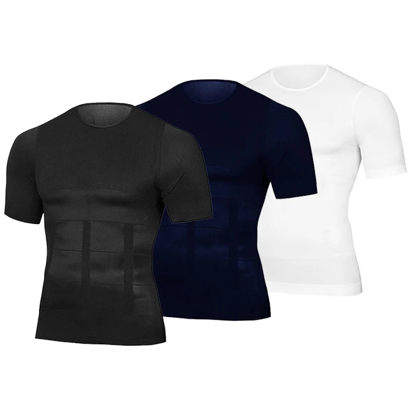 Classix Men Body Toning T-Shirt Body Shaper Corrective Posture/Shirt Slimming Belly Abdomen Fat Burning Compression