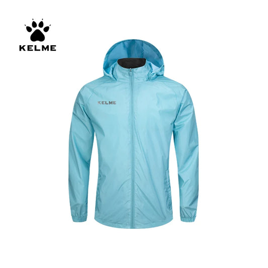 KELME Men's Windbreaker Running Jacket Hooded Windproof Coat/Training Waterproof Jacket Quick Dry