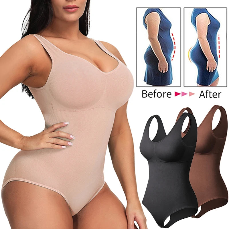 Shapewear Corset Bodysuit for Women/Tummy Control Shapewear V-Neck Slimming Tank Tops