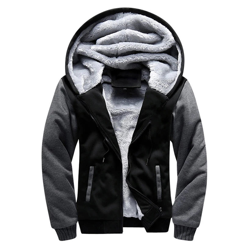 Winter Men's Coats Thicken Warm Jackets for Men Fleece Coat/Men Casual Hoodies Streetwear Long Sleeve Tops Clothing