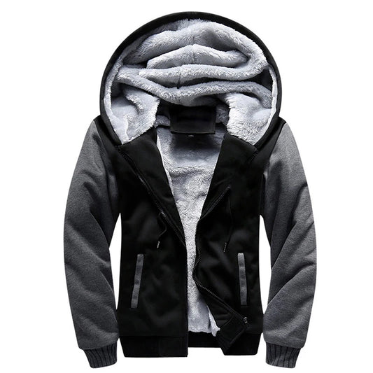 Winter Men's Coats Thicken Warm Jackets for Men Fleece Coat/Men Casual Hoodies Streetwear Long Sleeve Tops Clothing