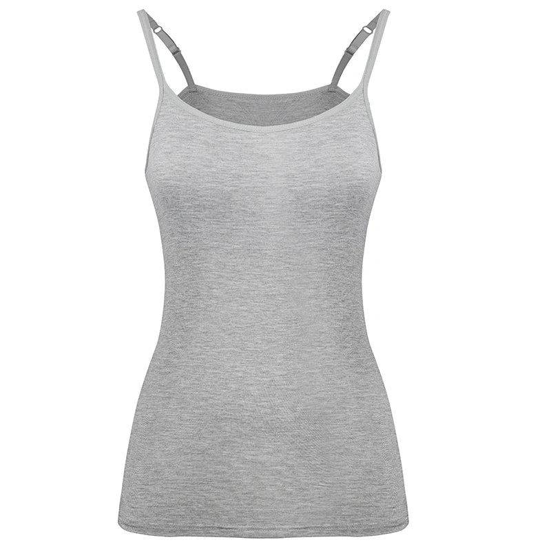 Women's Comfort Strap Camisole Casual Tank Tops Slim Shapewear Corsets Tops Black Grey and White