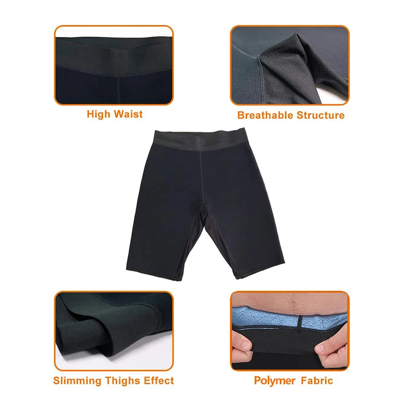 Sauna Sweat Pants for Men Hot Thermos Shorts/Compression Hight Waist Leggings Gym