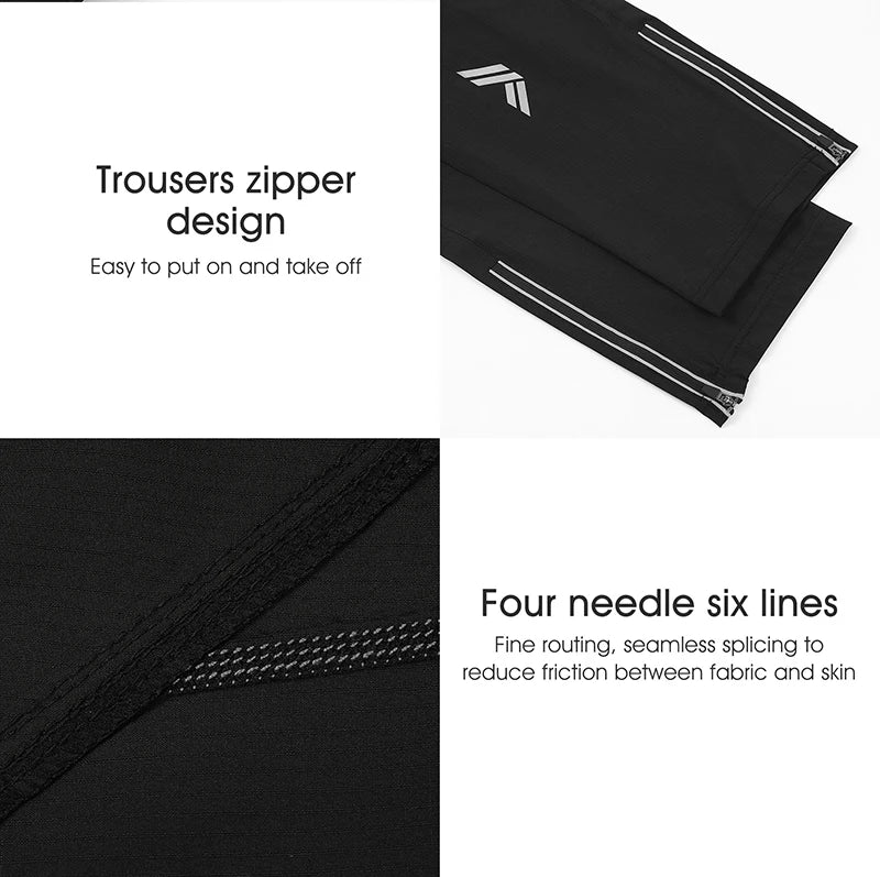 WEST BIKING Spring Summer MTB Sports Pants For Men Quick Dry/Reflective Striped Jogger Running Pants Outdoor Golf Fishing Hiking