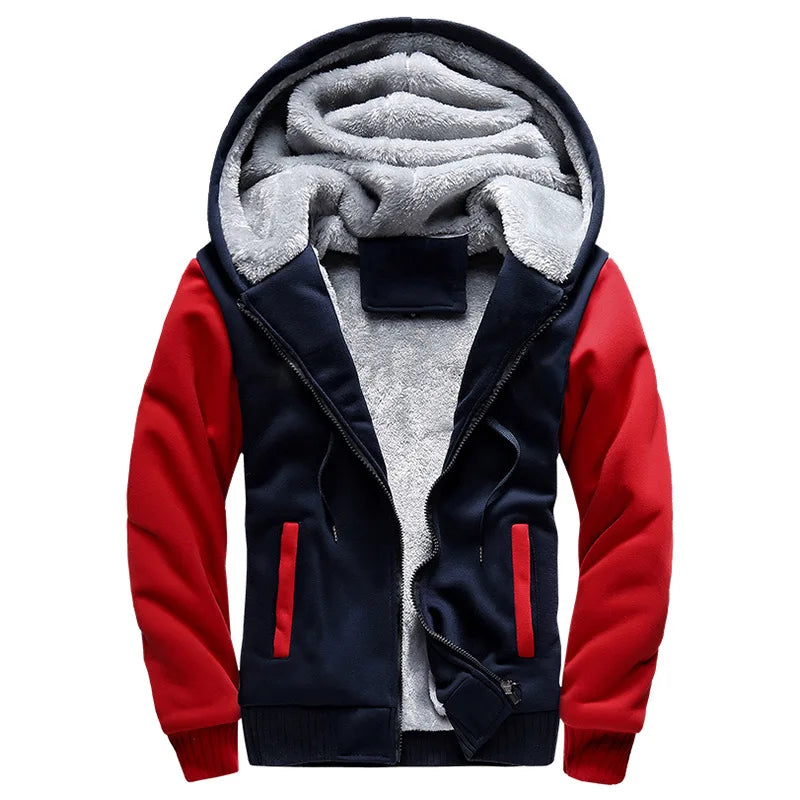 Winter Men's Coats Thicken Warm Jackets for Men Fleece Coat/Men Casual Hoodies Streetwear Long Sleeve Tops Clothing