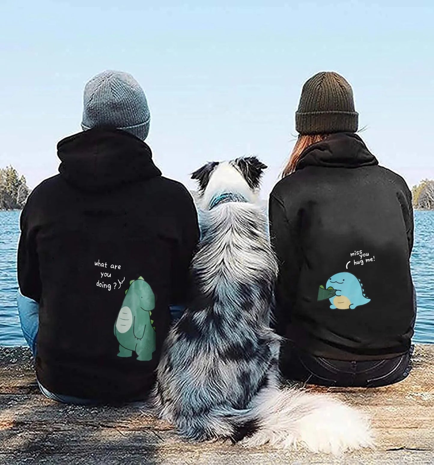 Lovely Hoodies Dinosaur Pullover For Lovers/Matching Sweatshirt For Couple